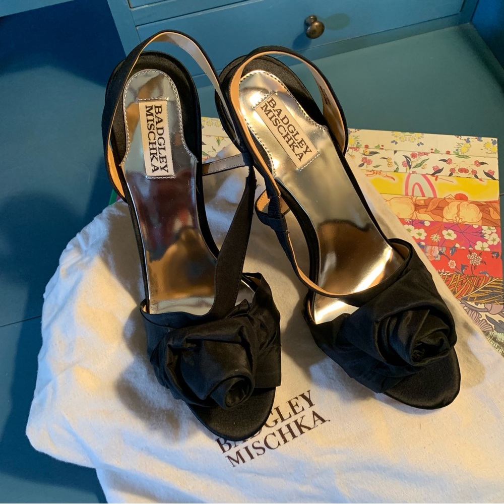 Badgley Mischa Satin Peeptoe Slingback